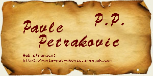 Pavle Petraković vizit kartica